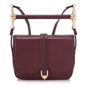 SANCIA Maia leather shoulder bag in garnet